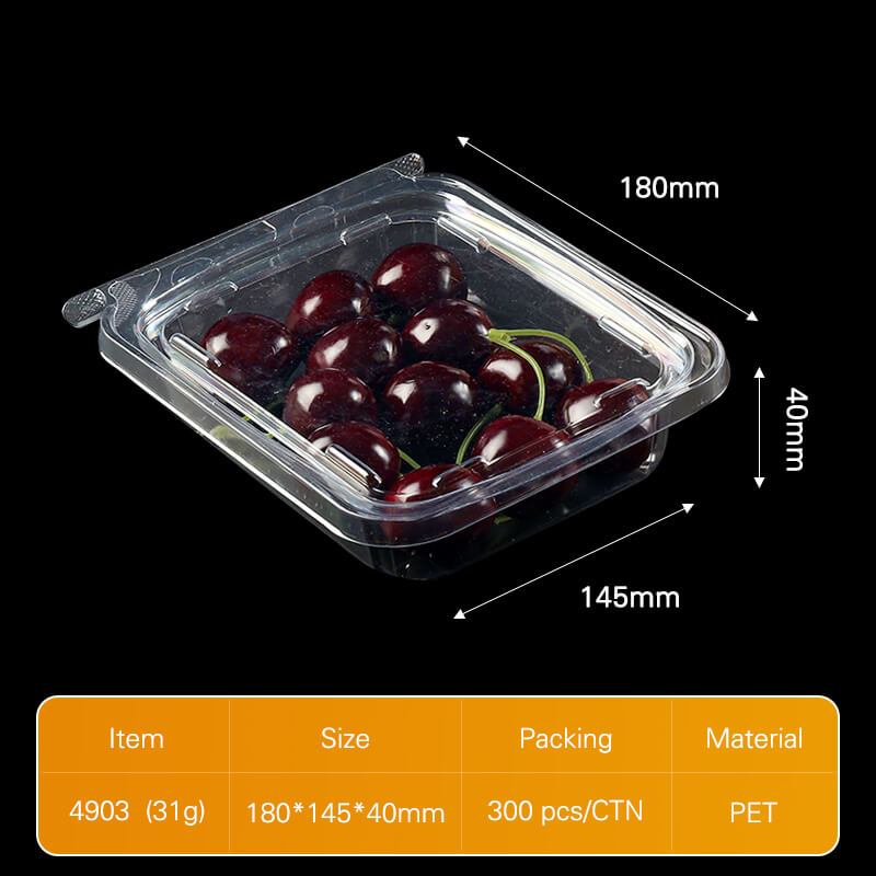 4903 Clear PET Clamshell Container